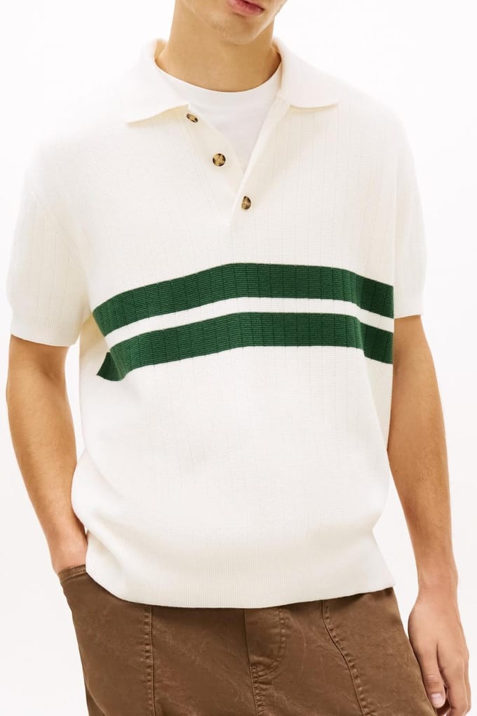 Tommy Hilfiger Tjm Regular Ss Knitted Sweater Ancient White Größe: S | Pullover Outlet | Herren | Weiß