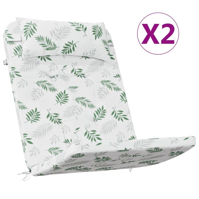 vidaXL Adirondack Stoelkussens 2 st bladpatroon oxford stof