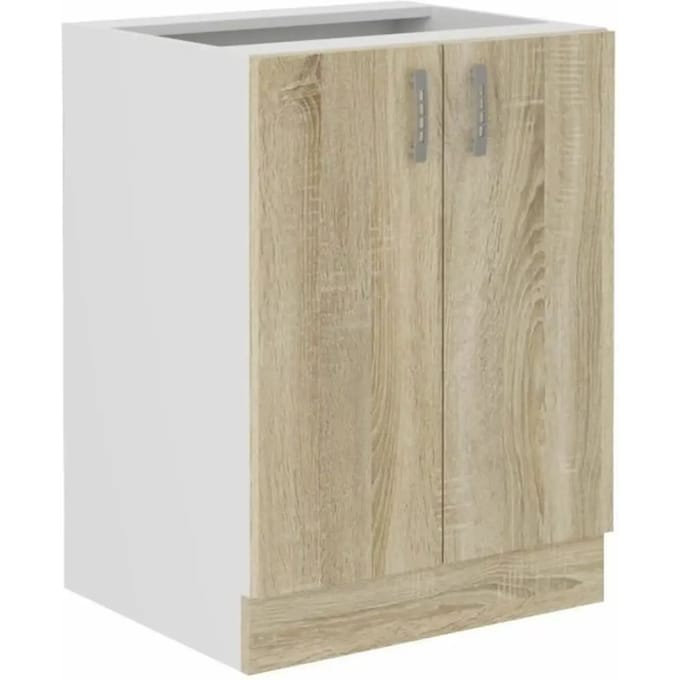 SARA keukenonderkast - 2 deuren - Sonoma eiken decor - L60 x D48 x H 82 cm