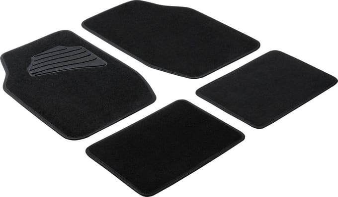 Tapijtmat, universele vloermatten, automatten set zwart
