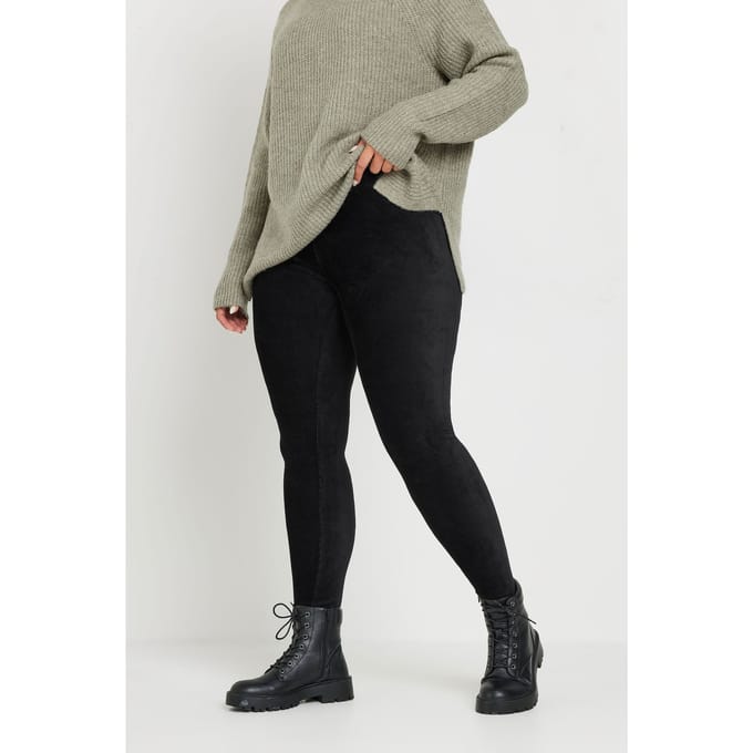 Yours Legging Van Corduroy In Zwartsize 46