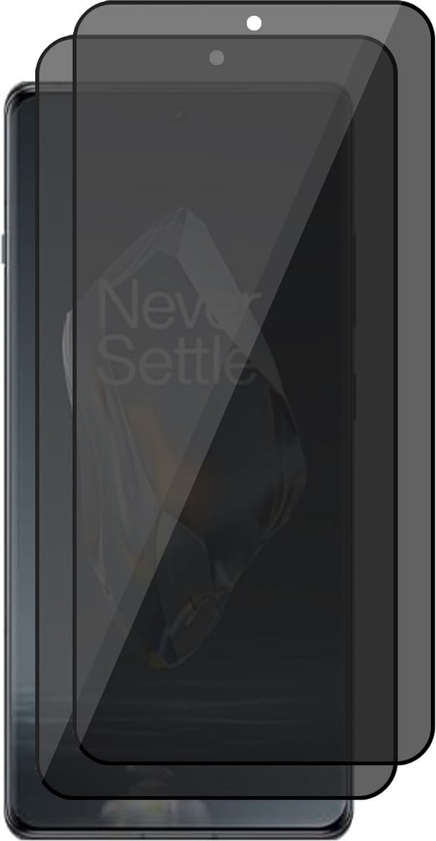 Privacy Screenprotector geschikt voor OnePlus 12R - 2x Volledig Dekkend Glas Screen Protector
