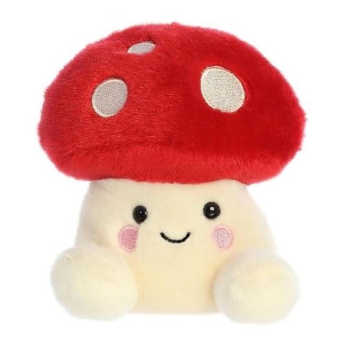 Aurora Palm Pals Paddenstoel Rood Met Witte Stippen Knuffel - 13 cm