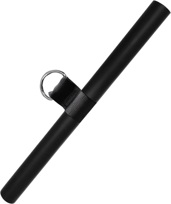 Kabelmachine Handvat - Katrol Stang - Kracht Training - Schuim Bekleding - 40 cm - Zwart