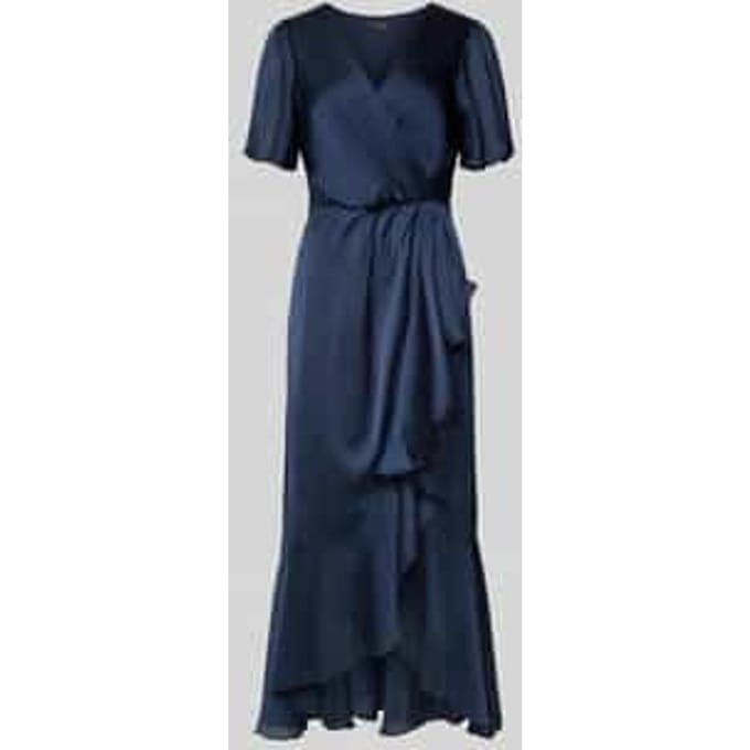 Cocktailjurk in wikkellook met V-hals