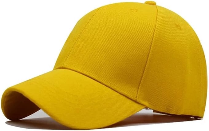 Baseball cap - 6 panelen - Geel - Pet - Katoen - Baseballcap - Verstelbaar - Unisex - Petten - Cap