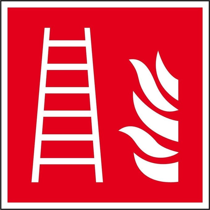 Brandladder sticker - ISO 7010 - F003 200 x 200 mm