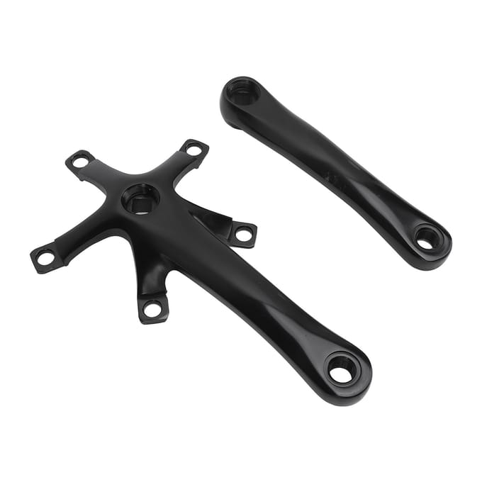 Fiets Crankstel Sterke Structuur 165mm Crankstel Set Aluminiumlegering Crankarm Set voor Reizen black