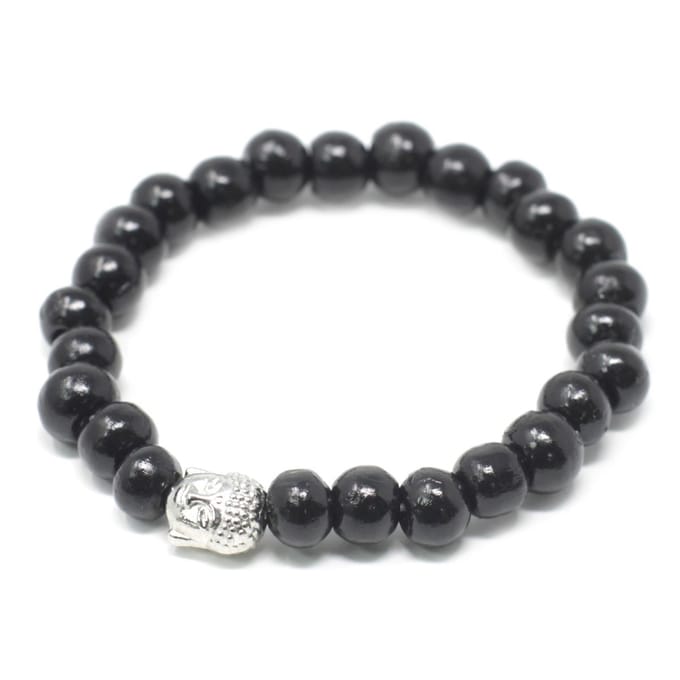 Darkwood Beads & Buddah Bangle - 3 stuks