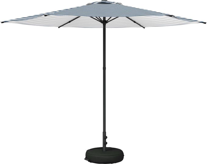 vidaXL - Tuinparasol - met - voet - Rechthoekig - 3 - x - 3 - m - Polyester - Blauw - en - Wit