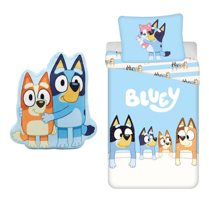 Bluey Dekbedovertrek - Eenpersoons - 140 x 200 cm - Met gevormd kussen