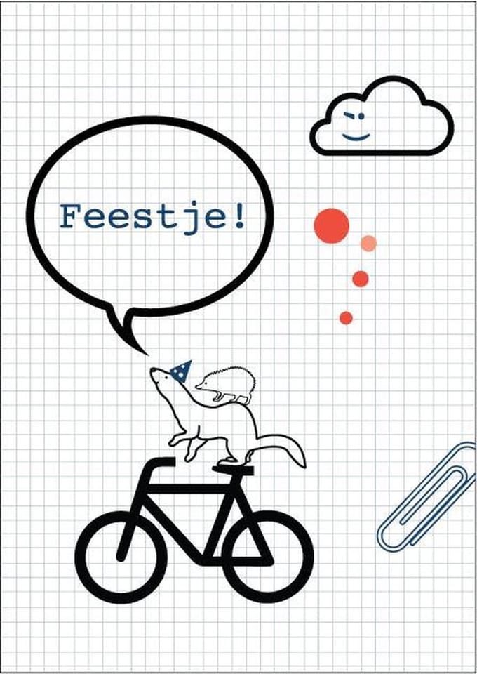 Kinderfeestje uitnodiging- meisje - jongen - dieren - fiets - 8 stuks