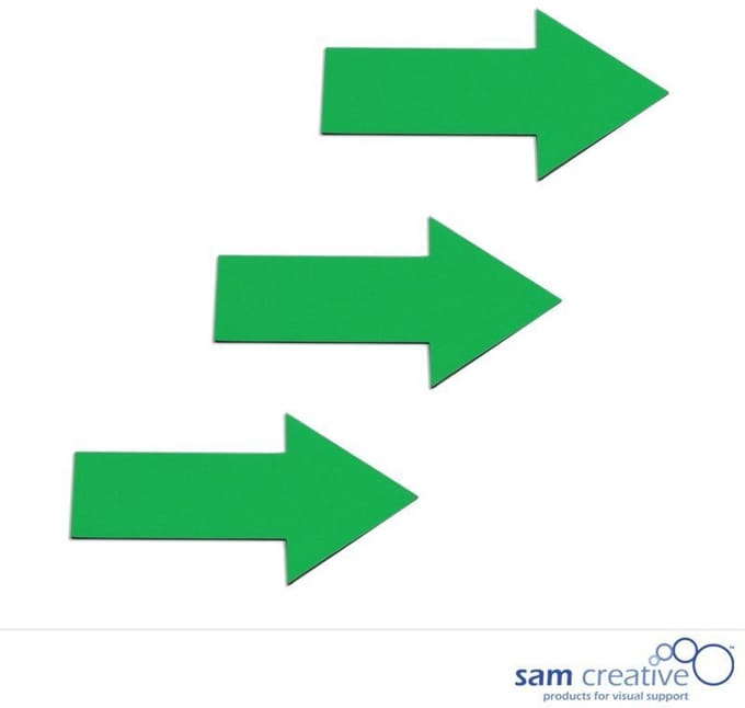 Sam Creative Magnetisch symbool Whiteboard - Pijl - 6x10cm - Groen - 10 stuks - Whiteboard Magneten