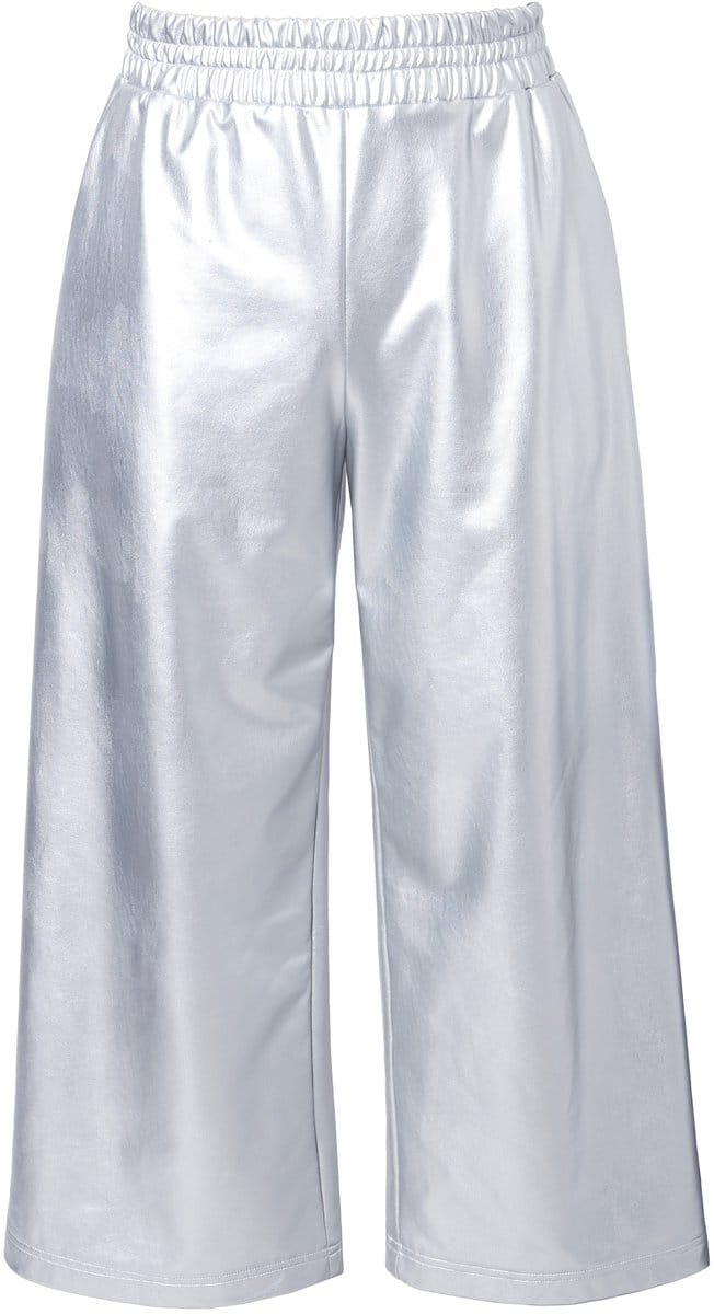 Studio Untold - Dames - Culotte wijde pijpen leerlook - Zilver - Maat 58