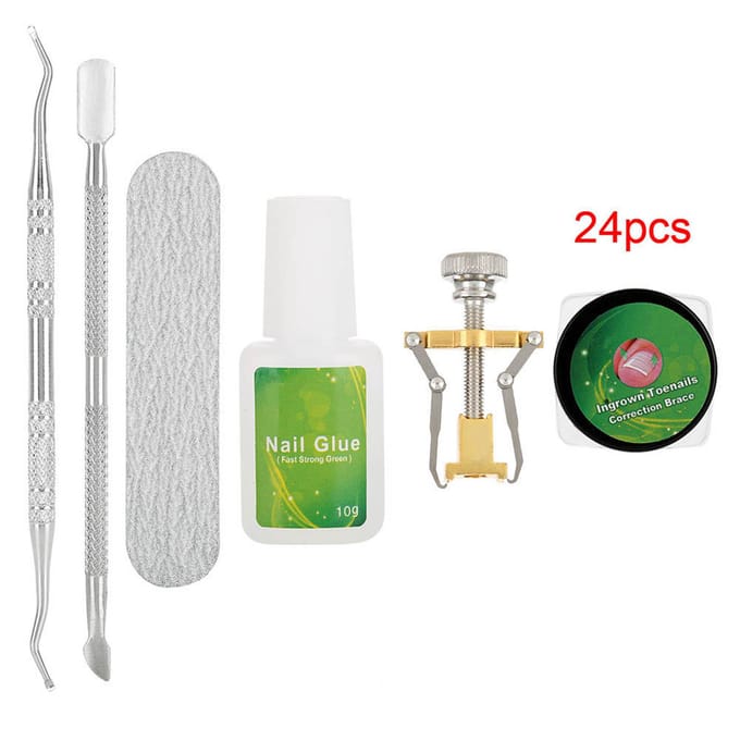 6 in 1 set Ingegroeide Teennagel Fixer Pedicure Teennagel Herstel Correctie Tool Nagel Voetverzorging 02# white