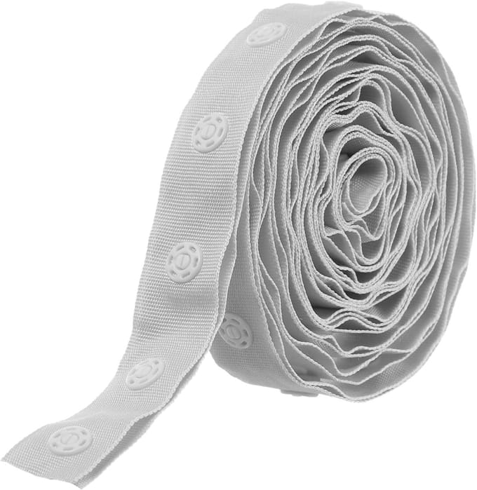 2 Yard Plastic Button Snap Tape - Polyester Snap Trim voor Kleding, DIY Projecten - Grijs/18mm