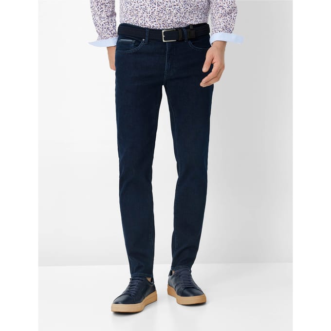 Brax Heren Jeans  Style CHRIS DEEP BLUE USED, denim donkerblauw, maat 42/34