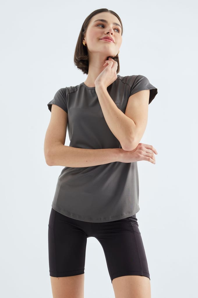 Dames T-shirt met korte mouwen en ronde hals