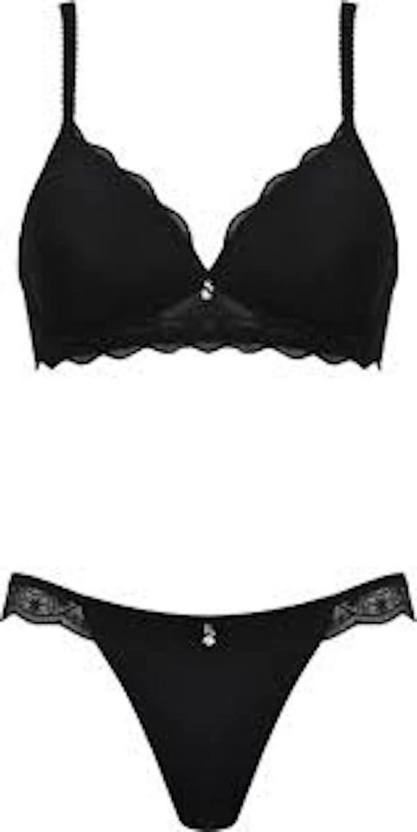 Naturana - Soft bh met kant - 5194 - Zwart - 85D