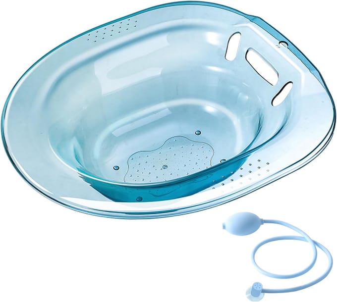 Zitbad Bak - Persoonlijke Hygiëne - Comfortabel Zitten - Dual Mode Functionaliteit - 2500 ml Capaciteit - Blauw