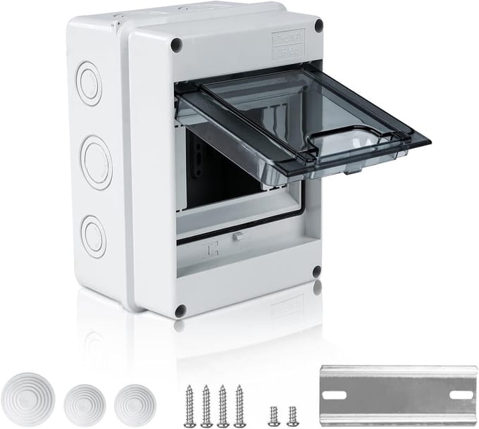 Elektrische Behuizing - Verdeelbox Waterdicht - Buiten Elektra - IP65 Bescherming - 12x16x9cm - Grijs-Wit