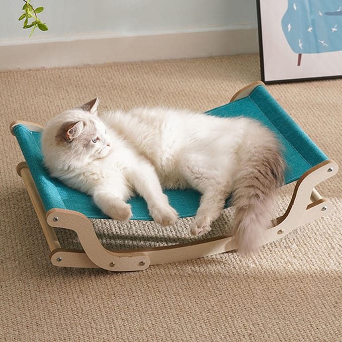 Katten Schommelstoel 4 Seizoenen Universeel Minimalistisch Grenen Katten Hangmat Bed voor Huisdierbenodigdheden blue