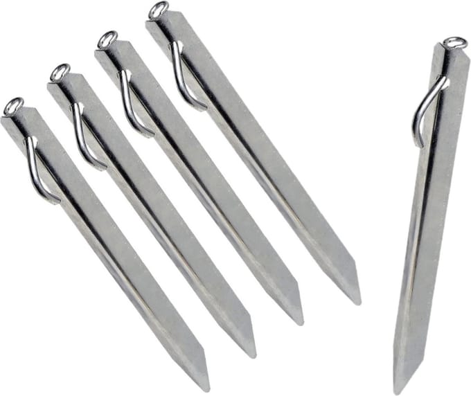 16x stuks grondpennen/tentharingen metaal met oog 38 cm - Rotspennen