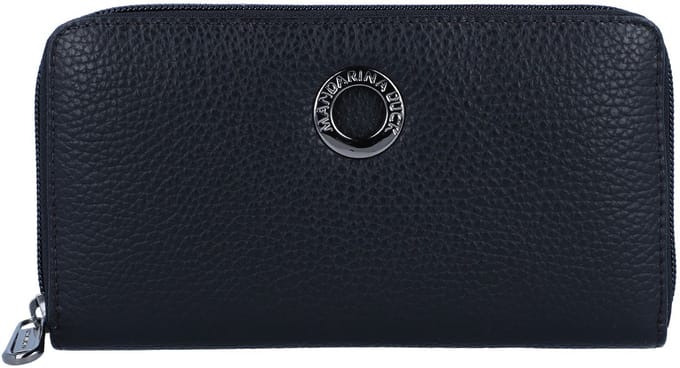 MANDARINA DUCK Portemonnee Mellow Leather Zip Around Wallet Dress Blue Blauw