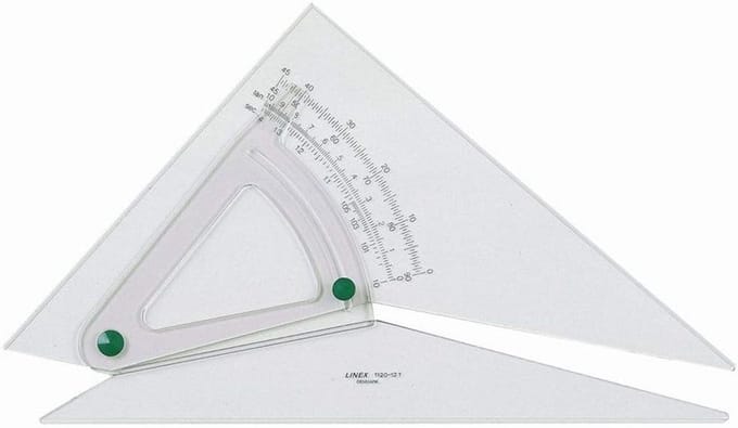 Verstelbare Hoek 320 x 250 mm - Geometrische Driehoek en Gradenboog