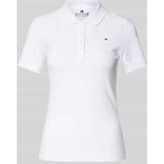 Slim fit poloshirt met logostitching, model '1985'