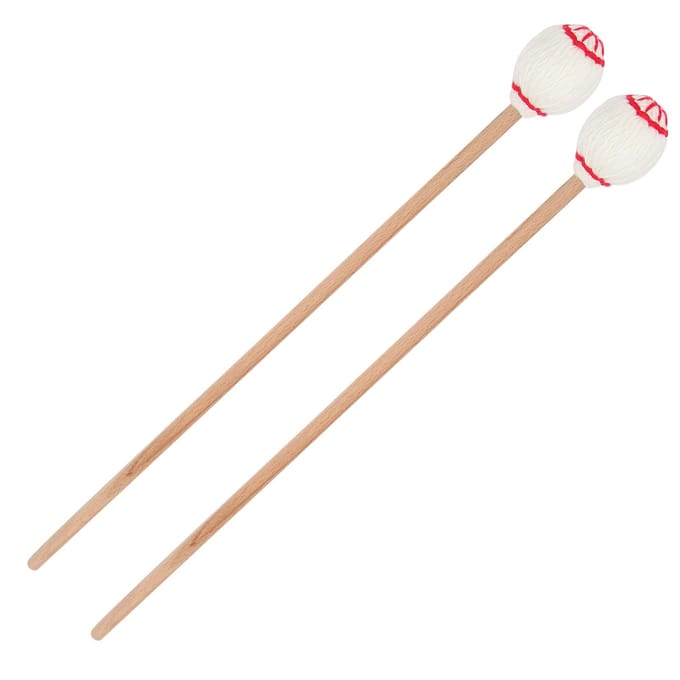 1 Paar Marimba Stokken Draagbaar Esdoorn Handvat Wollen Bol Stokken Percussie SpeelaccessoiresWit white