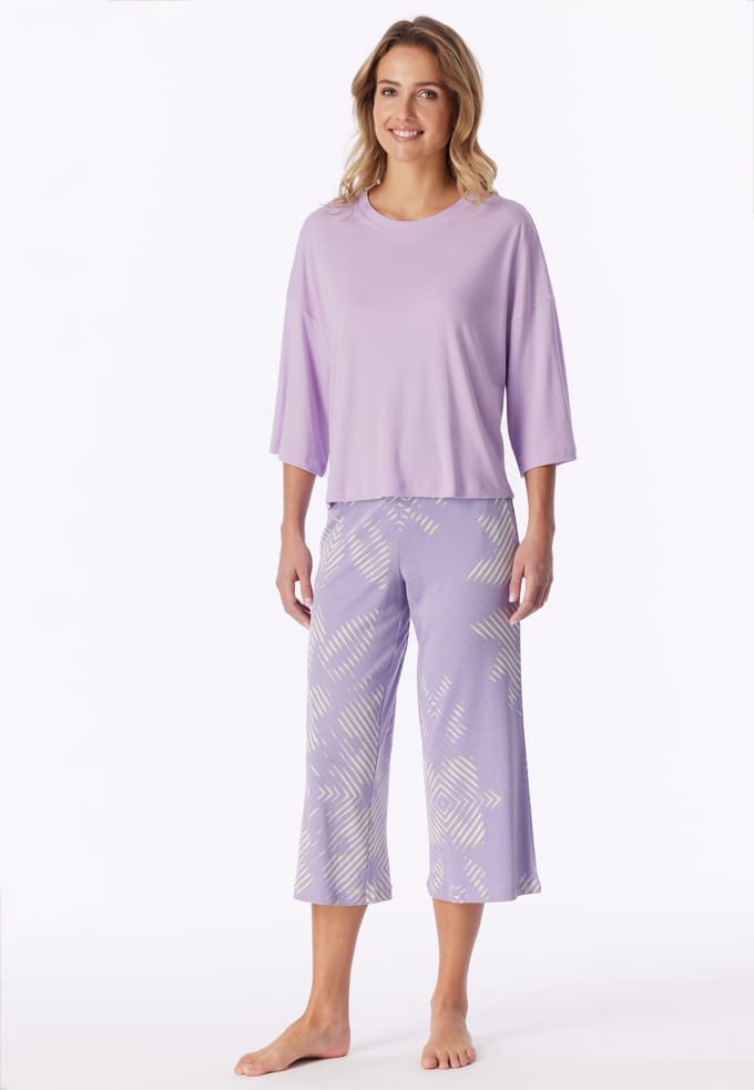 Pyjama met 3/4-mouwen, interlock, orchidee - Modern Nightwear 38