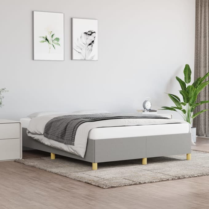 vidaXL - Bedframe - zonder - matras - stof - lichtgrijs - 140x190 - cm