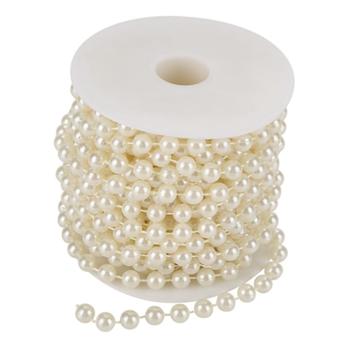10m rol Slijpende Parel Draad Kralen Slinger String DIY Bruiloftsdecoratie 8mm Beige beige
