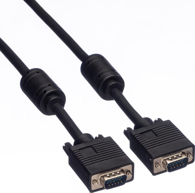 ROLINE SVGA kabel HD15 M/M met ferrietkern, 10 m