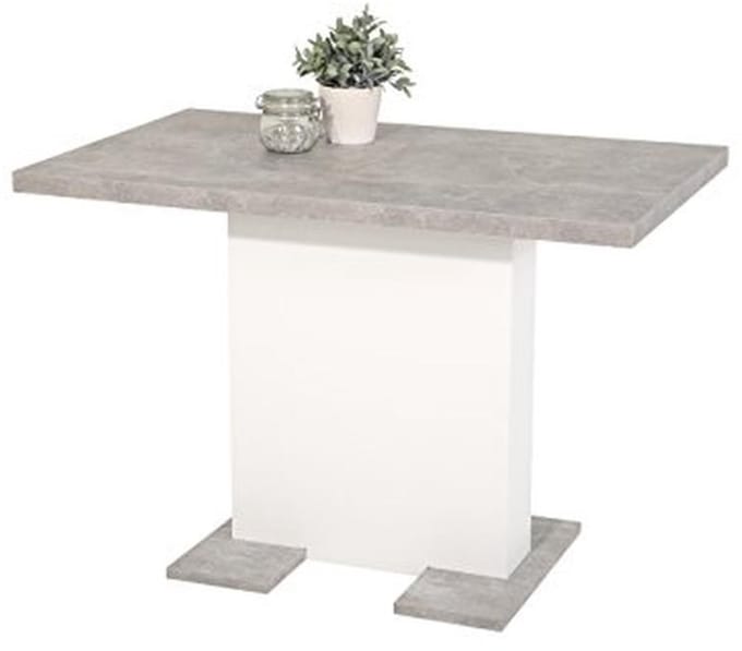 Uitbreidbare eettafel van hout met betonlook - 110-150 cm