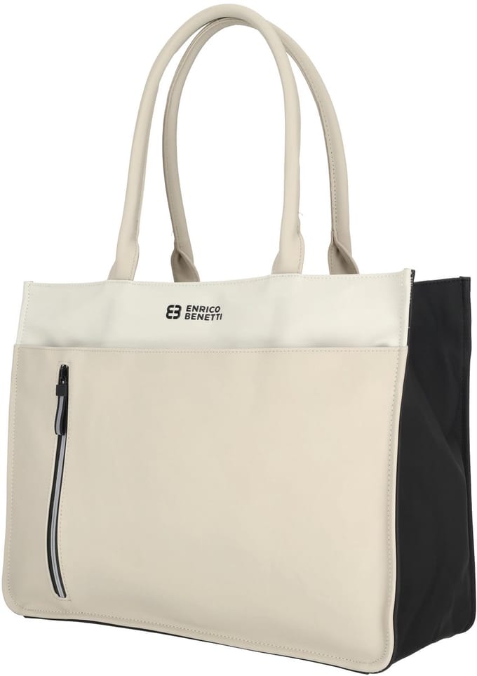 Enrico Benetti Bergen Shopper / Laptoptas - 17 inch - Beige/zwart