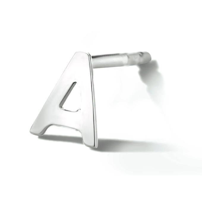 Oorsteker Letter Zilver Gerhodineerd