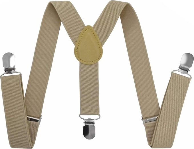 Fako Fashion - Kinder Bretels - Kinderbretels - Effen - 65cm - Beige