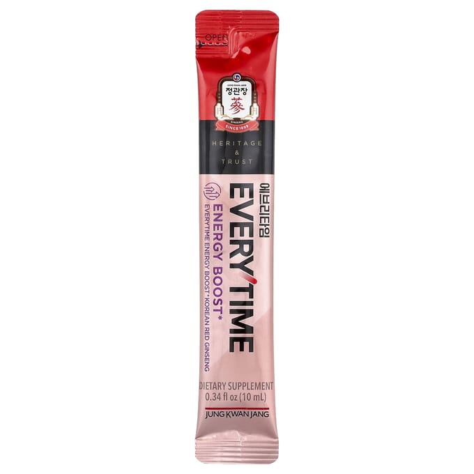 Ginseng Rouge Coréen, Boost d'Énergie à Tout Moment, 10 Pièces, 10 mL (0,34 once liquide) Chaque