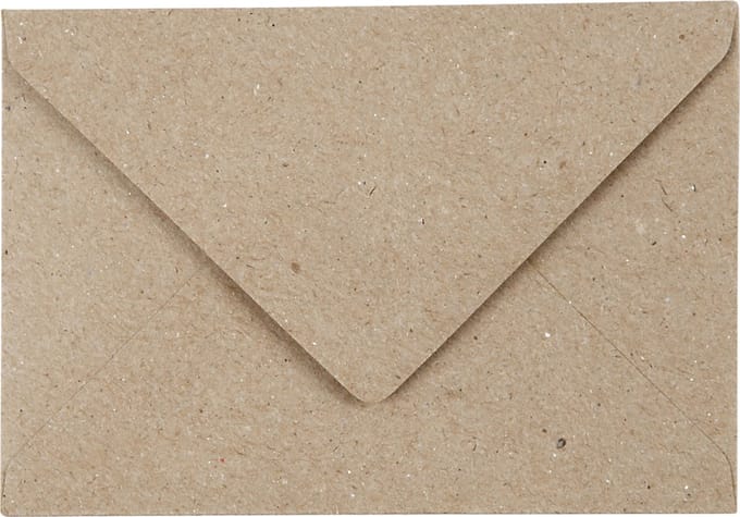 Gerecyclede envelop, afmeting envelop 7,8x11,5 cm, 120 gr, naturel, 50 stuk