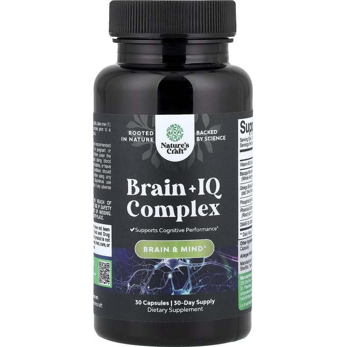 Nature's Craft, Brain + IQ Complex, 30 capsules