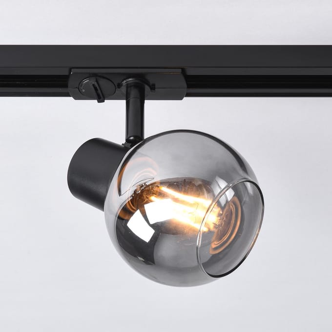 Modern 1-fase railsysteem van 1,5 meter met Melle smoke spots - plafondlamp