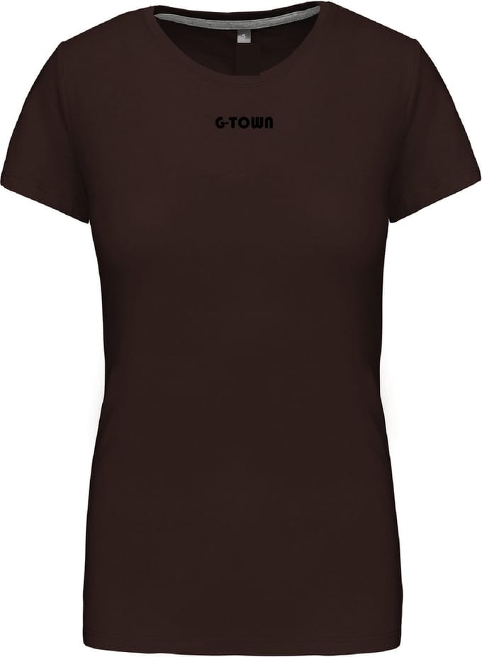 G-TOWN Dames T-shirt Ronde Hals Met Tekst Opdruk