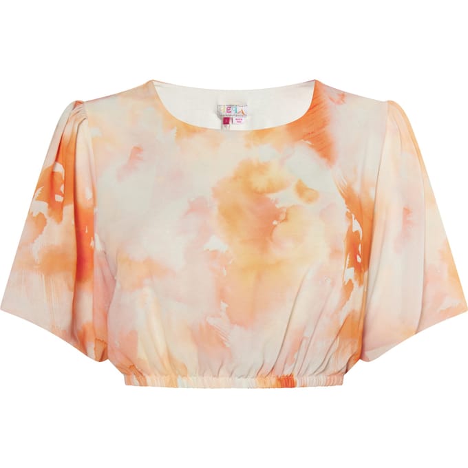 IZIA Blouse met tie-dye-patroon Dames Oranje Veelkleurig
