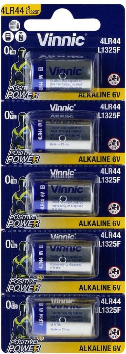 Vinnic Serie - Speciale Batterij - 4LR44 - 5 Stuks - Alkaline