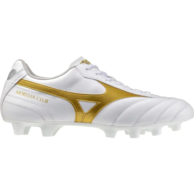 Mizuno Morelia II Club - Voetbalschoenen - Wit en goud - Maat 40,5