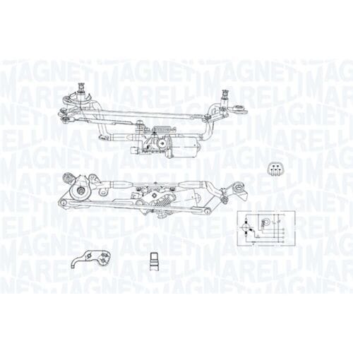 Voorruitreiniging - Ruitenwissermotor MAGNETI MARELLI 064377200010