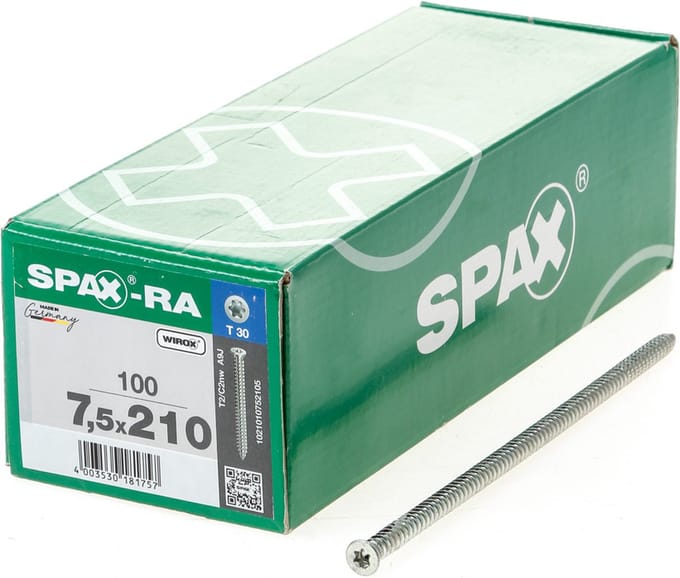 Spax-ra Kozijnschroef T-star Plus T30 Volle Draad Wirox Ø7,5x210mm 100 St