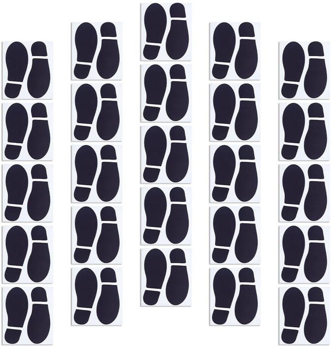 Dailygoods- Vloerstickers 25 Paar - Zwarte Schoenstickers